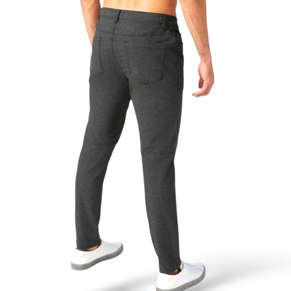 Lululemon ABC Pant Skinny Tech Stretch Canvas 5-Pocket Pants Heathered Black 32 - Picture 11 of 17
